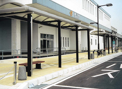 >R形状屋根バス停シェルター(上屋)シティルーフ エクシーレ XSプラメタル屋根タイプ