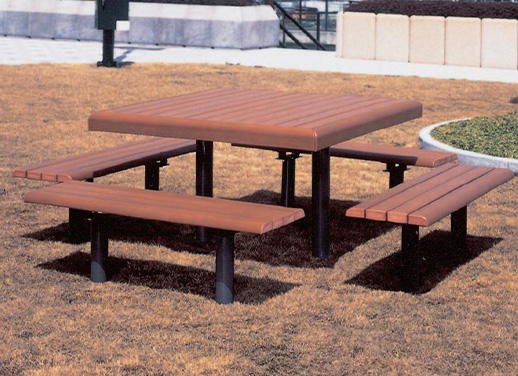 屋外公共パブリック用の人工木材ベンチ、ベンチ・テーブルセット、公園などパーゴラ、東屋下に最適