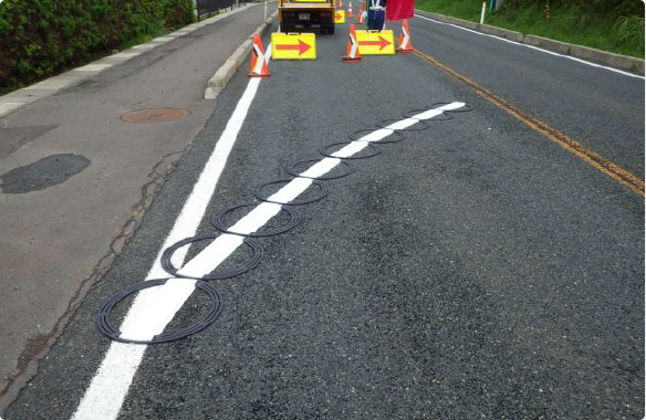 岩手県 二戸・盛岡西国道管内区画線設置工事現場