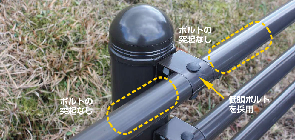 ボルトの突起が少ない形状