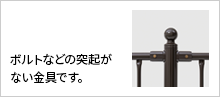 ボルトなどの突起がない金具です。