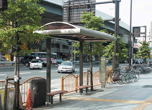 R形状屋根バス停シェルター(上屋)シティルーフ エクシーレ XSポリカーボネート屋根タイプ
