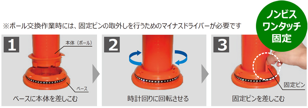 積水　車線分離標　ポールコーンＣＩＴＹ　Ｒ　一本脚　Ｍ１６　ＰＣＣＴＲ−１００ＲＷ−Ｆ　赤 PCCTR-100RW-FT-T5 - 7