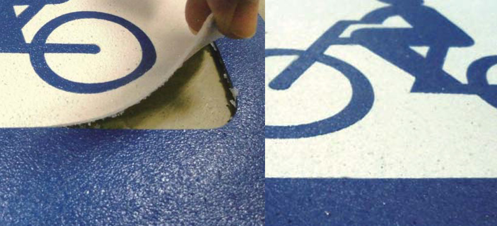 積水樹脂の路面サイン、路面標示材ジスラインSデザインタイプの製品説明